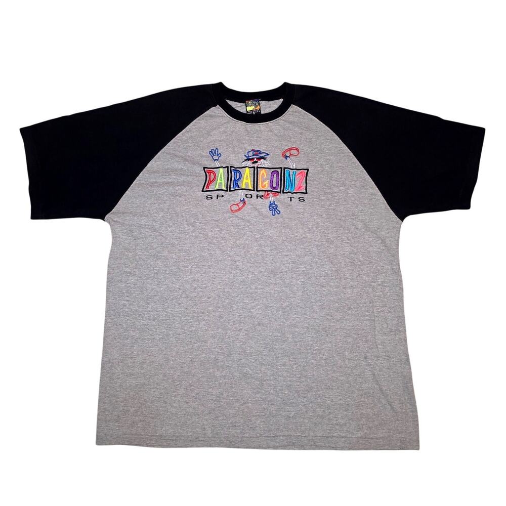 Vintage Paragon Sports Graphic Raglan Tee USA Made 90s Streetwear 2X